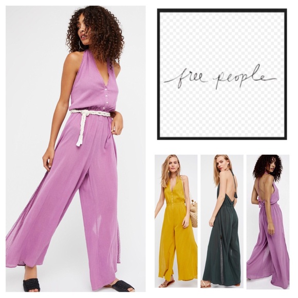 Free People Pants - 🆕Free People Halter Wide Leg Jumpsuit.  NWOT.